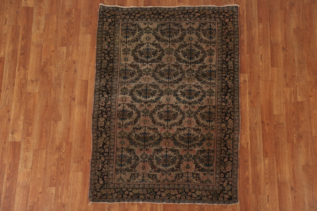 Pre-1900 Antique Vegetable Dye Sarouk Farahan Persian Rug 3x5