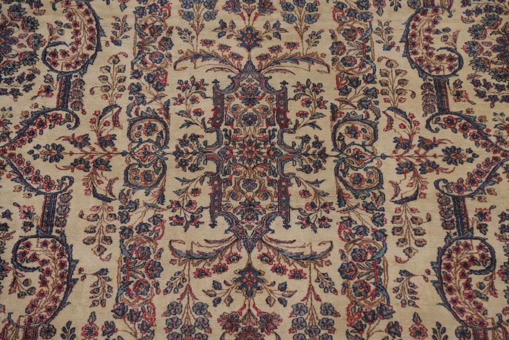 Antique Vegetable Dye Kerman Persian Large Rug 10x17