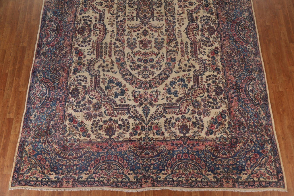 Antique Vegetable Dye Kerman Persian Large Rug 10x17