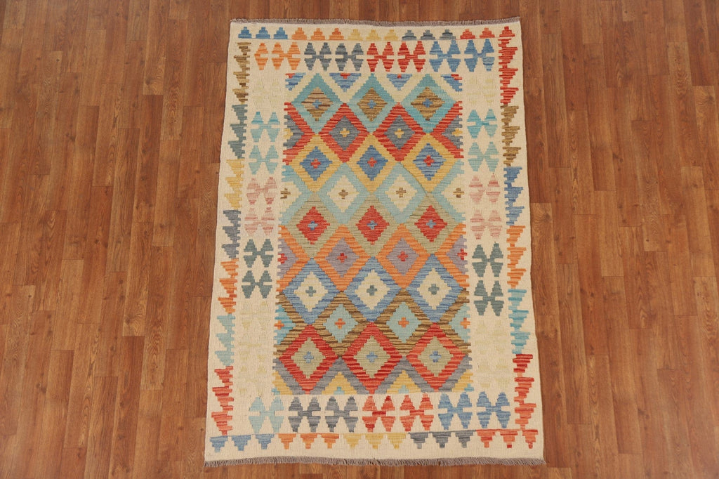 Geometric Kilim Oriental Area Rug 4x6