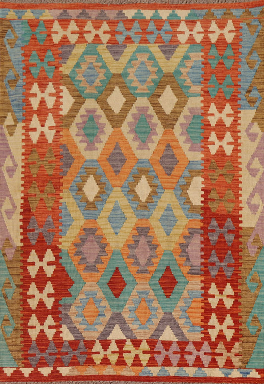 Geometric Kilim Oriental Area Rug 4x6