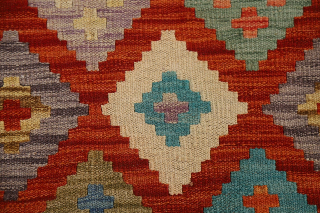 Orange Wool Kilim Oriental Area Rug 3x5