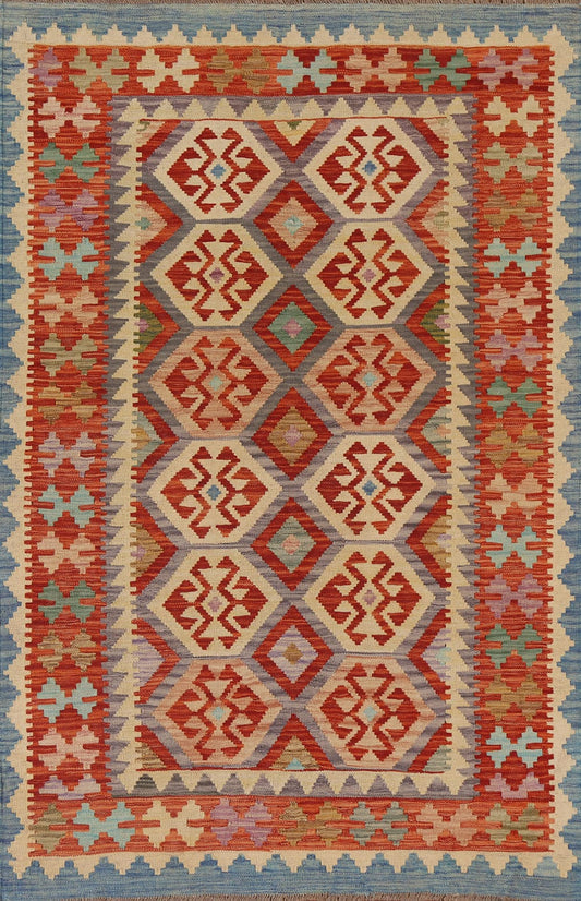 Geometric Kilim Oriental Area Rug 4x6