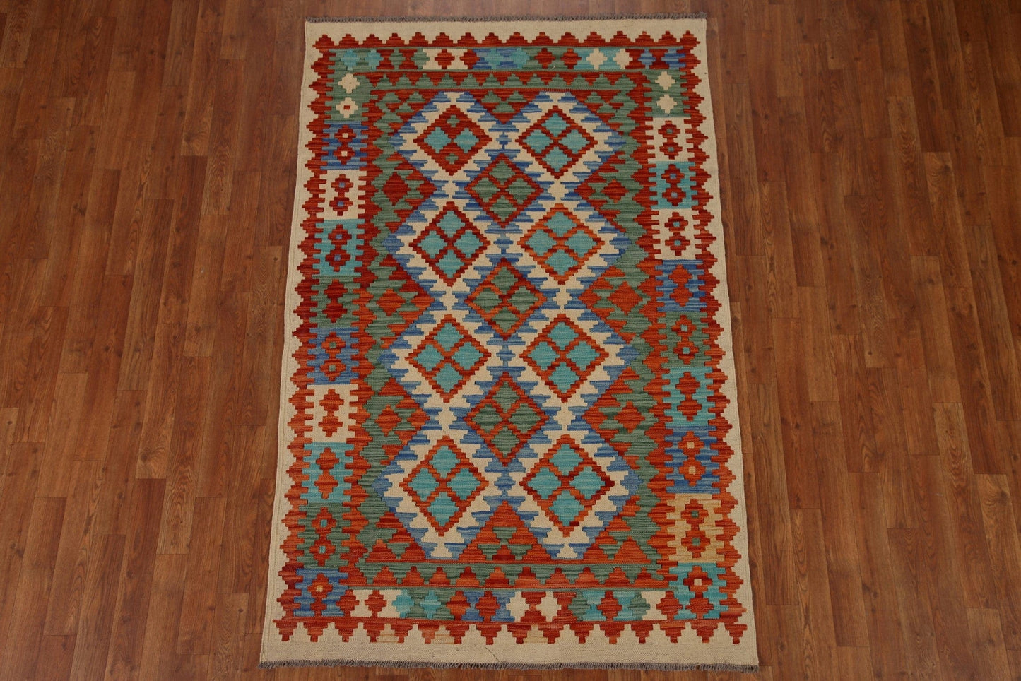 Handmade Wool Kilim Oriental Area Rug 4x7