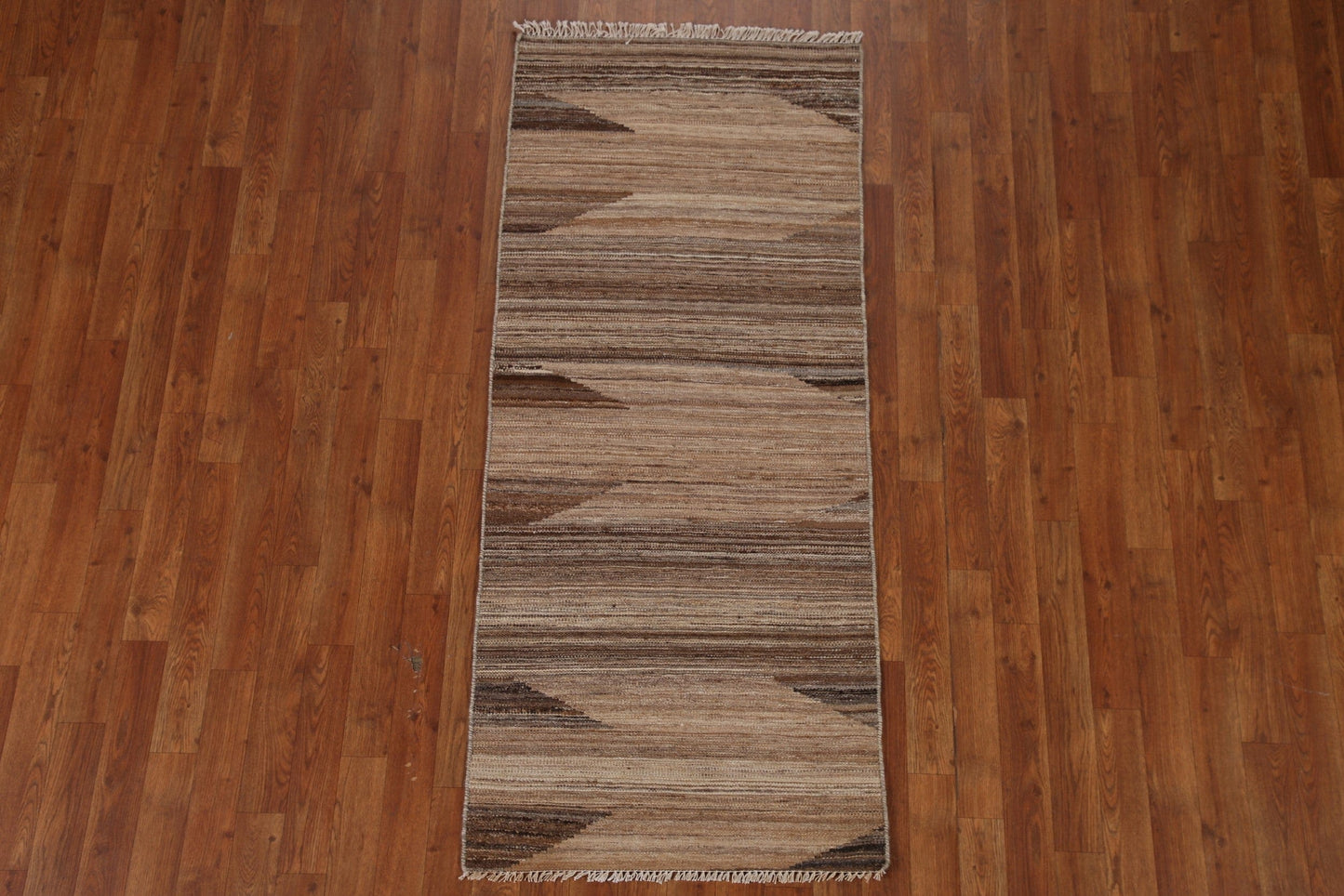 Earth Tone Kilim Wool Runner Rug 2x6