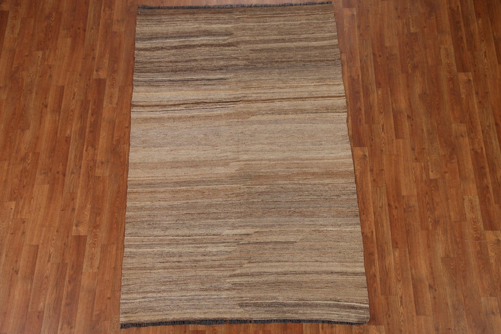 Striped Wool Kilim Oriental Area Rug 4x7