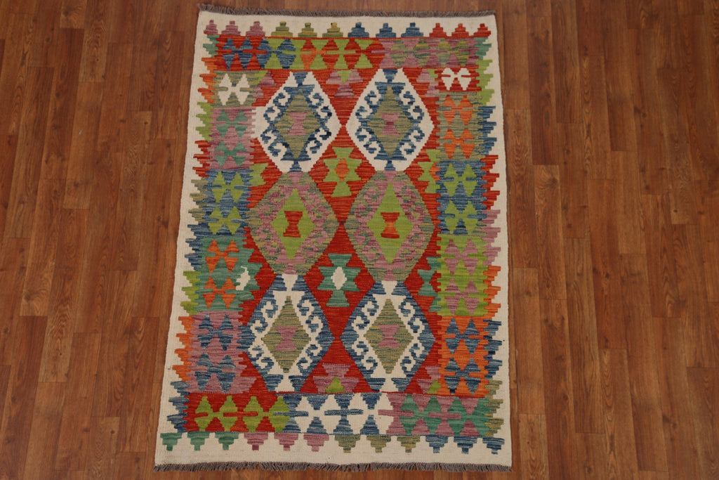 All-Over Geometric Kilim Oriental Area Rug 3x5