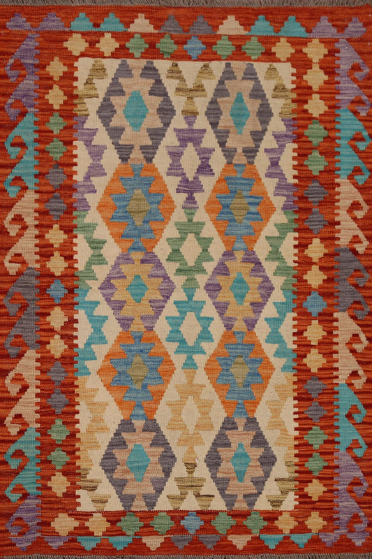 Geometric Kilim Oriental Area Rug 4x5