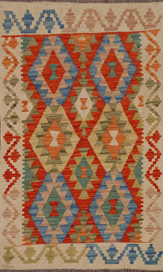 Multi-Color Kilim Oriental Area Rug 3x5