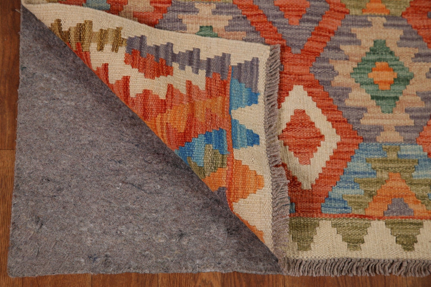 Reversible Wool Kilim Oriental Area Rug 3x5