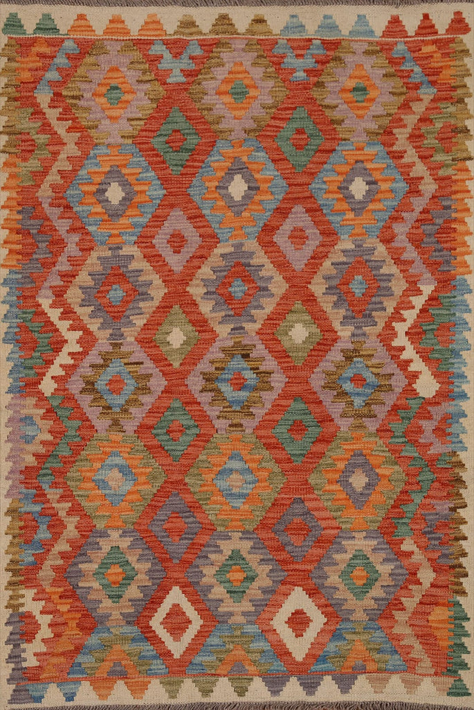 Reversible Wool Kilim Oriental Area Rug 3x5