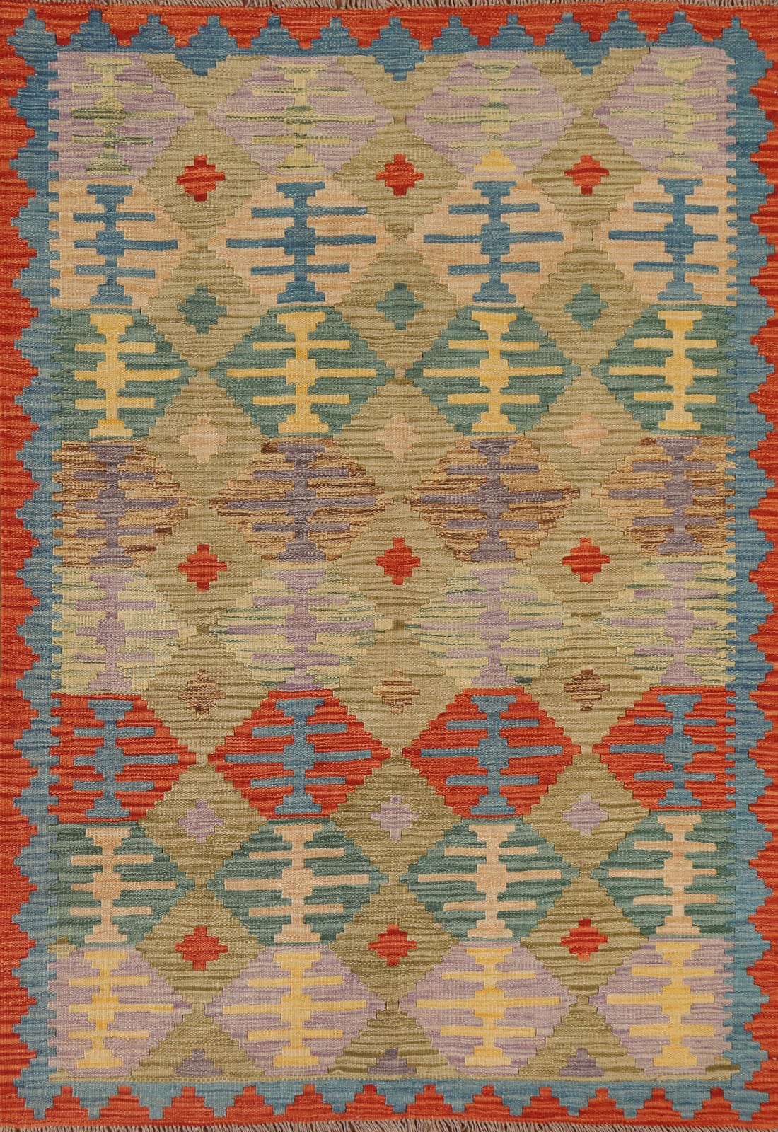 Geometric Kilim Oriental Area Rug 4x6