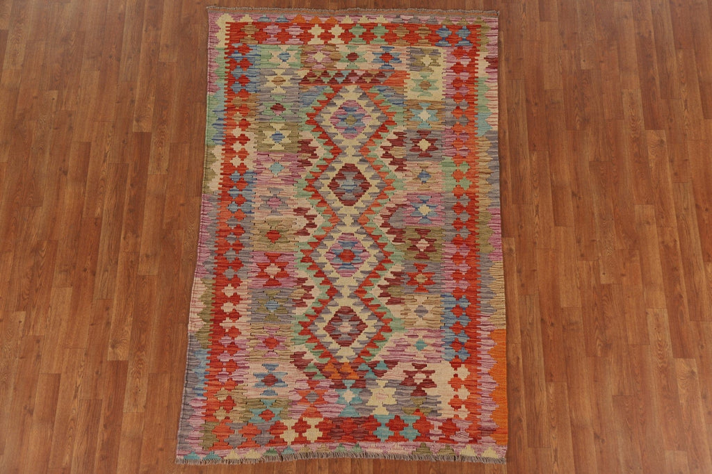 Geometric Kilim Oriental Area Rug 4x6