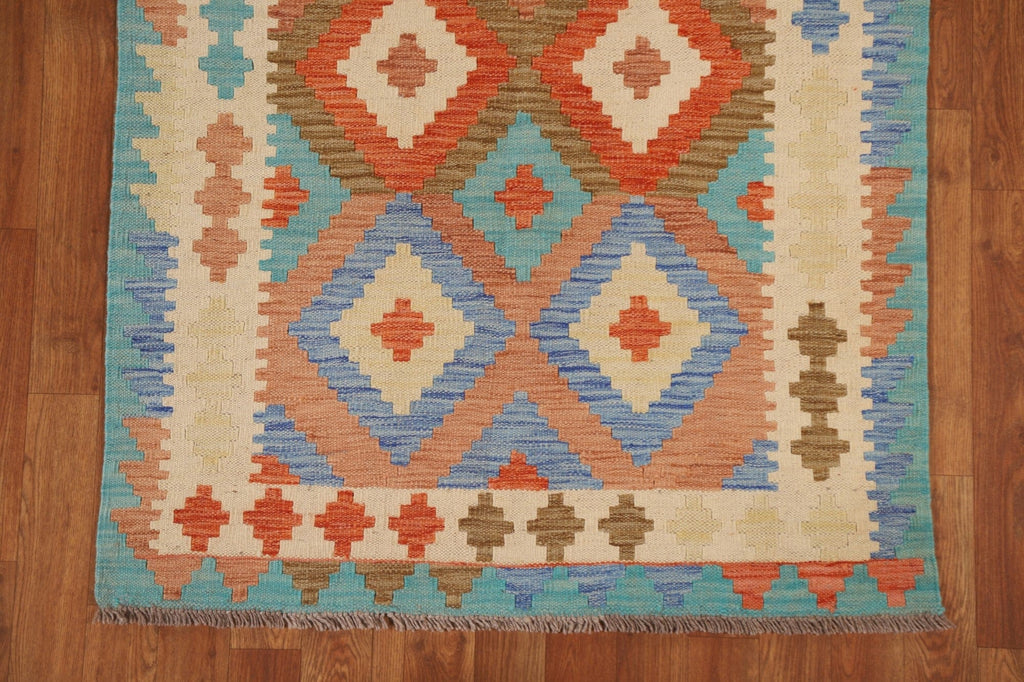 Reversible Wool Kilim Oriental Area Rug 3x5