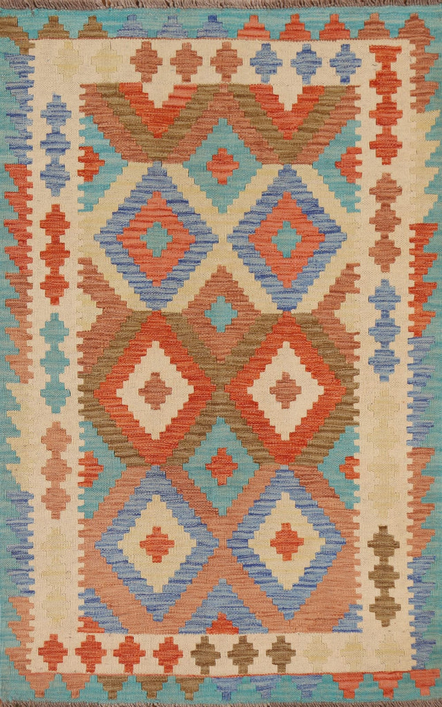 Reversible Wool Kilim Oriental Area Rug 3x5