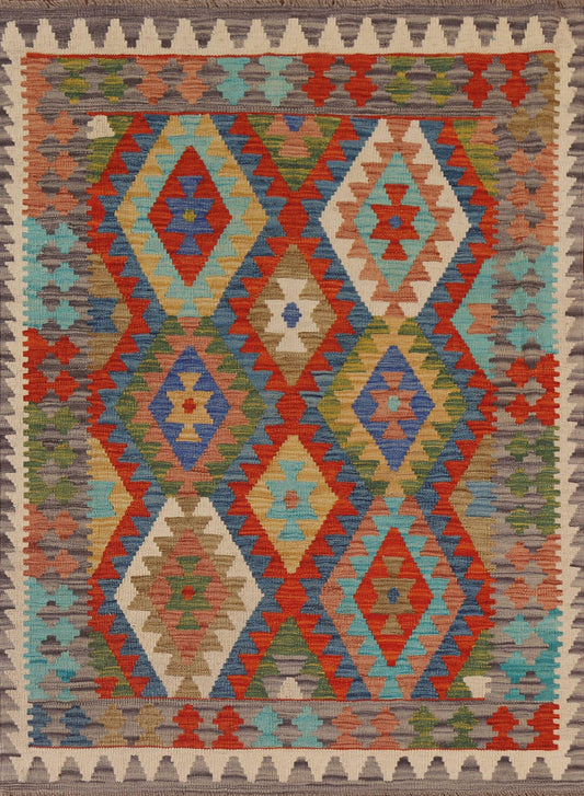 All-Over Kilim Geometric Area Rug 4x5