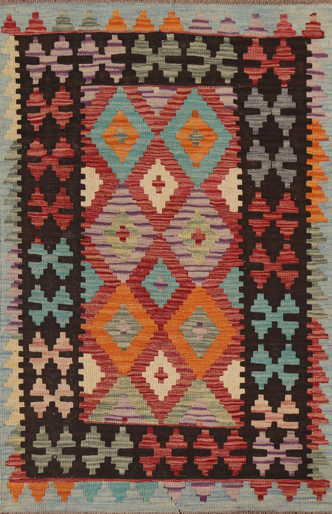 South Western Kilim Reversible Wool Rug 3x5