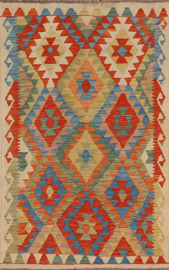 Multi-Color Kilim Geometric Area Rug 3x5