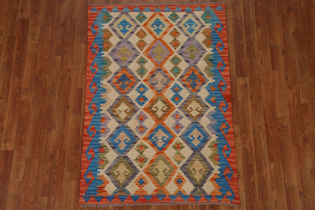 Geometric Kilim Wool Area Rug 3x5