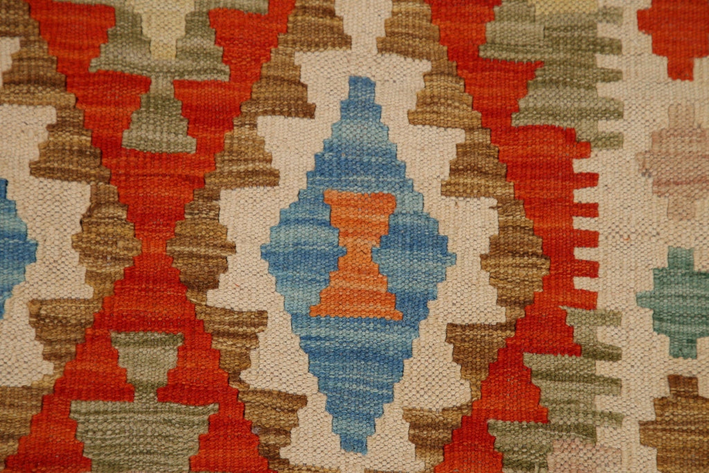 Orange Kilim Wool Area Rug 3x5