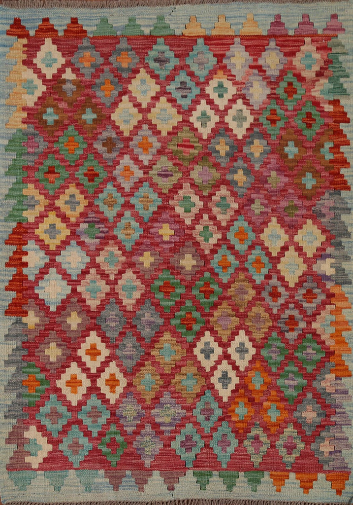 Geometric Kilim Oriental Area Rug 4x5