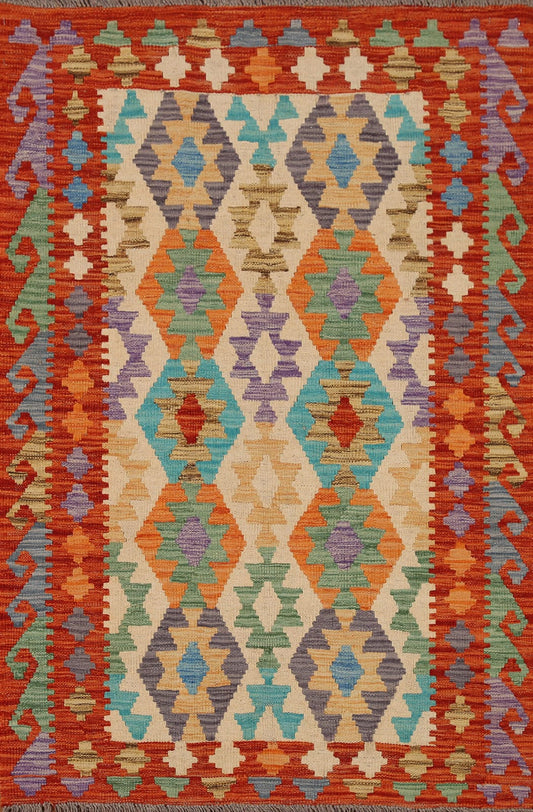 Multi-Color Kilim Oriental Area Rug 3x5