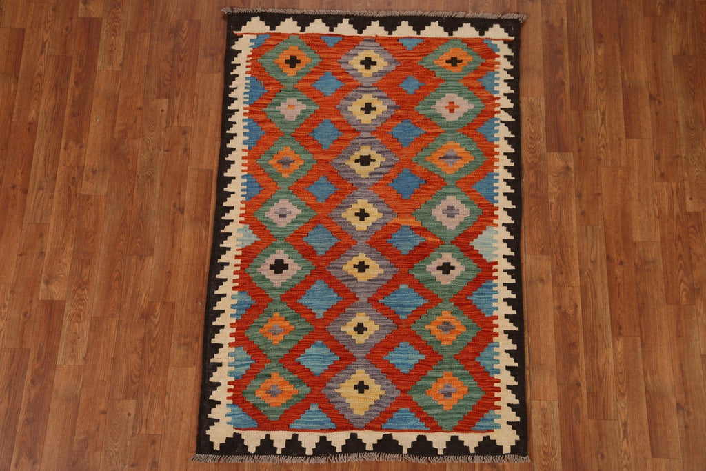 Reversible Wool Kilim Oriental Area Rug 3x5