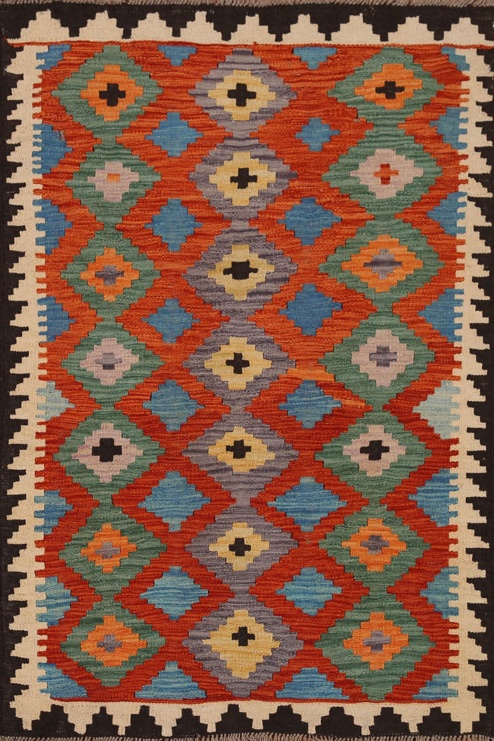 Reversible Wool Kilim Oriental Area Rug 3x5