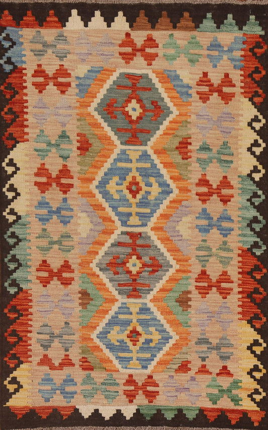 Reversible Wool Kilim Oriental Area Rug 3x5