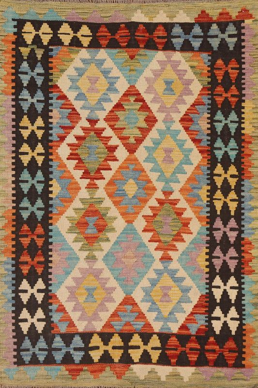 Reversible Wool Kilim Oriental Area Rug 3x5