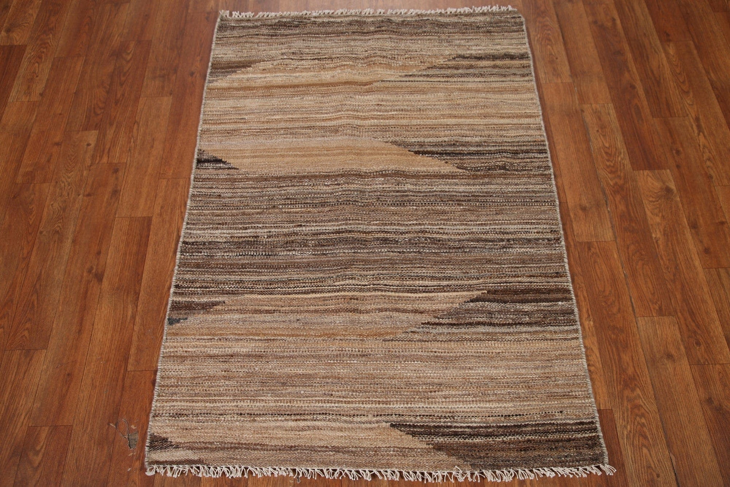 Modern Kilim Reversible Wool Rug 3x4