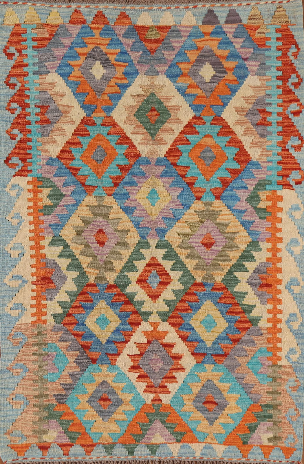 Multi-Color Kilim Oriental Area Rug 3x5