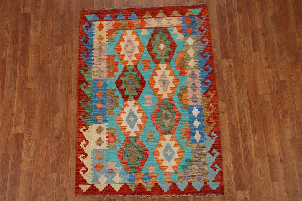 Turquoise Kilim Oriental Area Rug 3x5