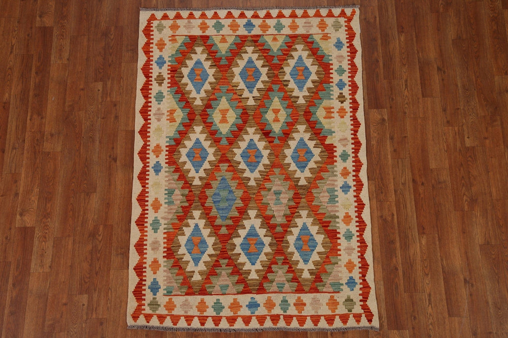 Orange Kilim Oriental Area Rug 3x5