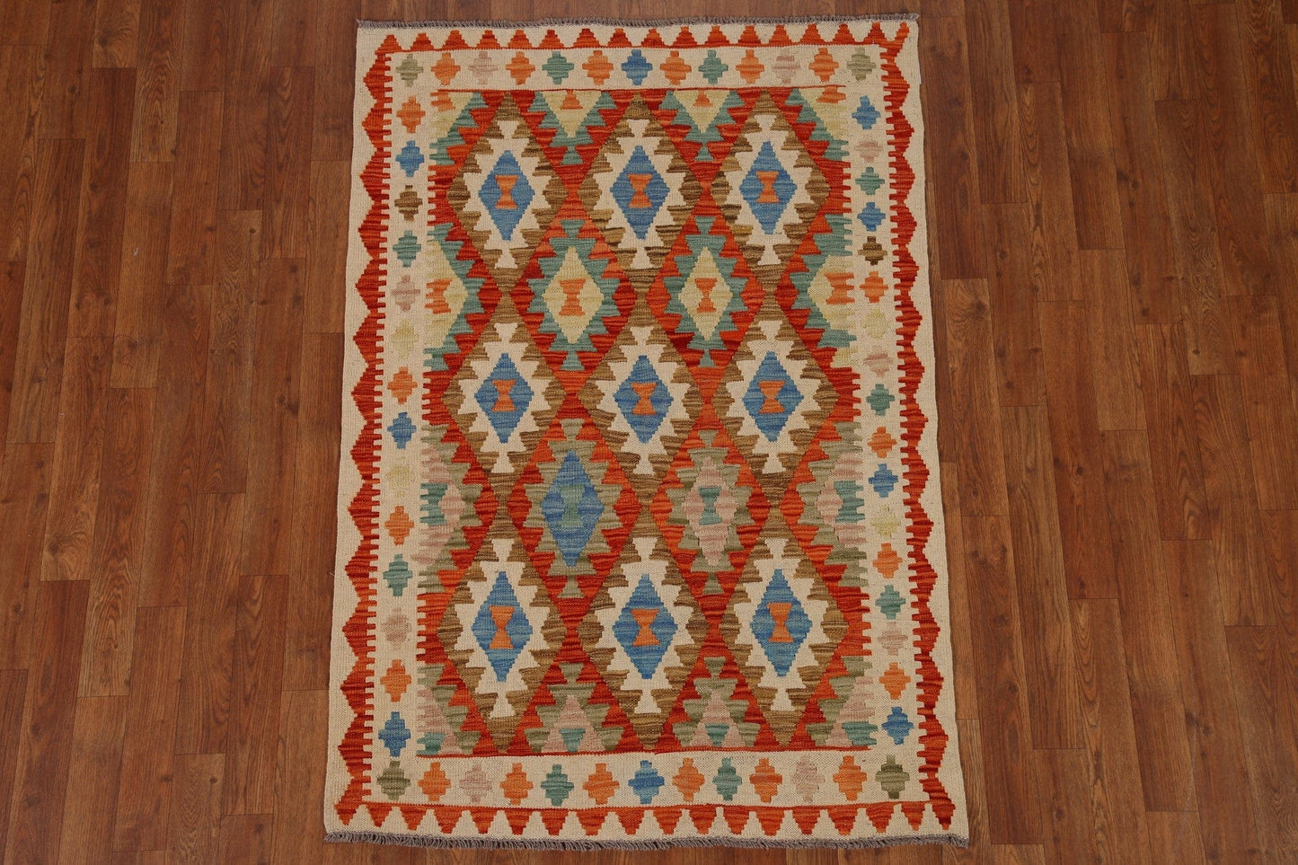 Orange Kilim Oriental Area Rug 3x5