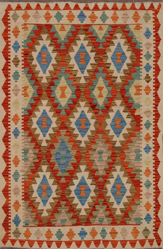 Orange Kilim Oriental Area Rug 3x5