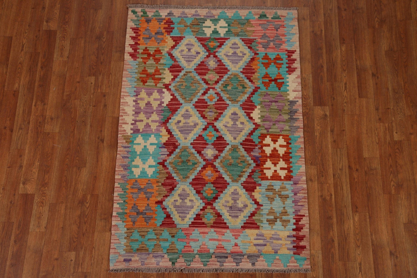 Multi-Color Kilim Oriental Area Rug 3x5