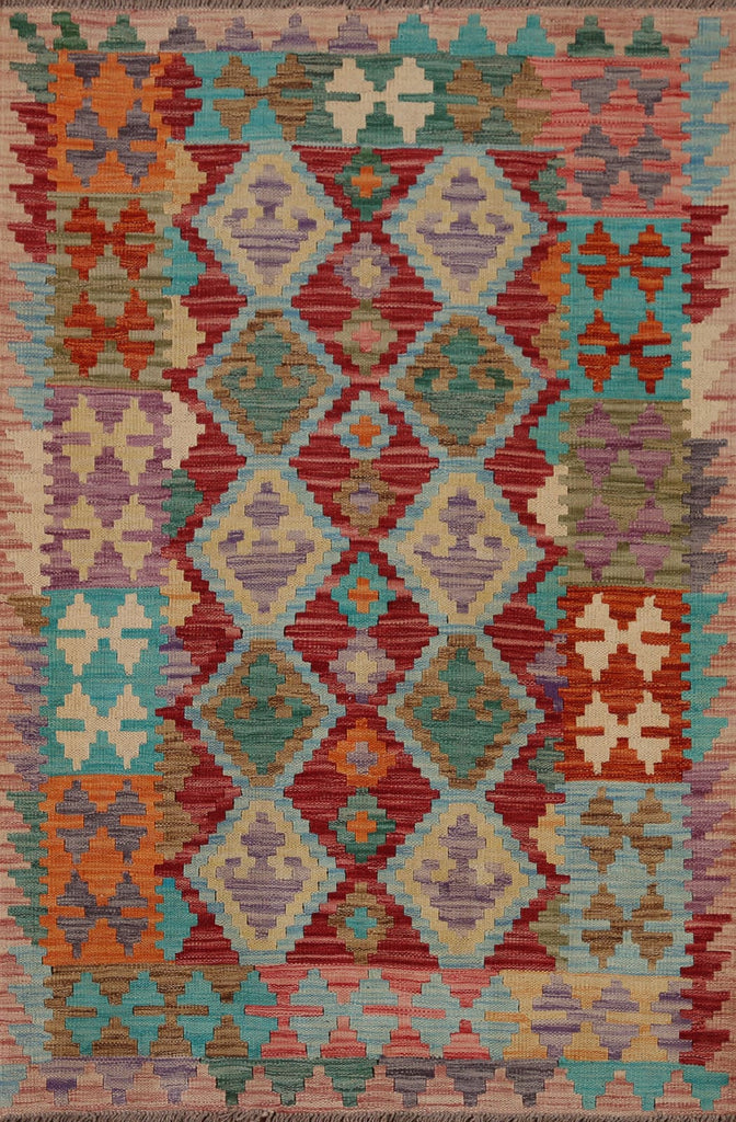 Multi-Color Kilim Oriental Area Rug 3x5