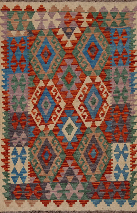 South Western Kilim Reversible Wool Rug 3x5