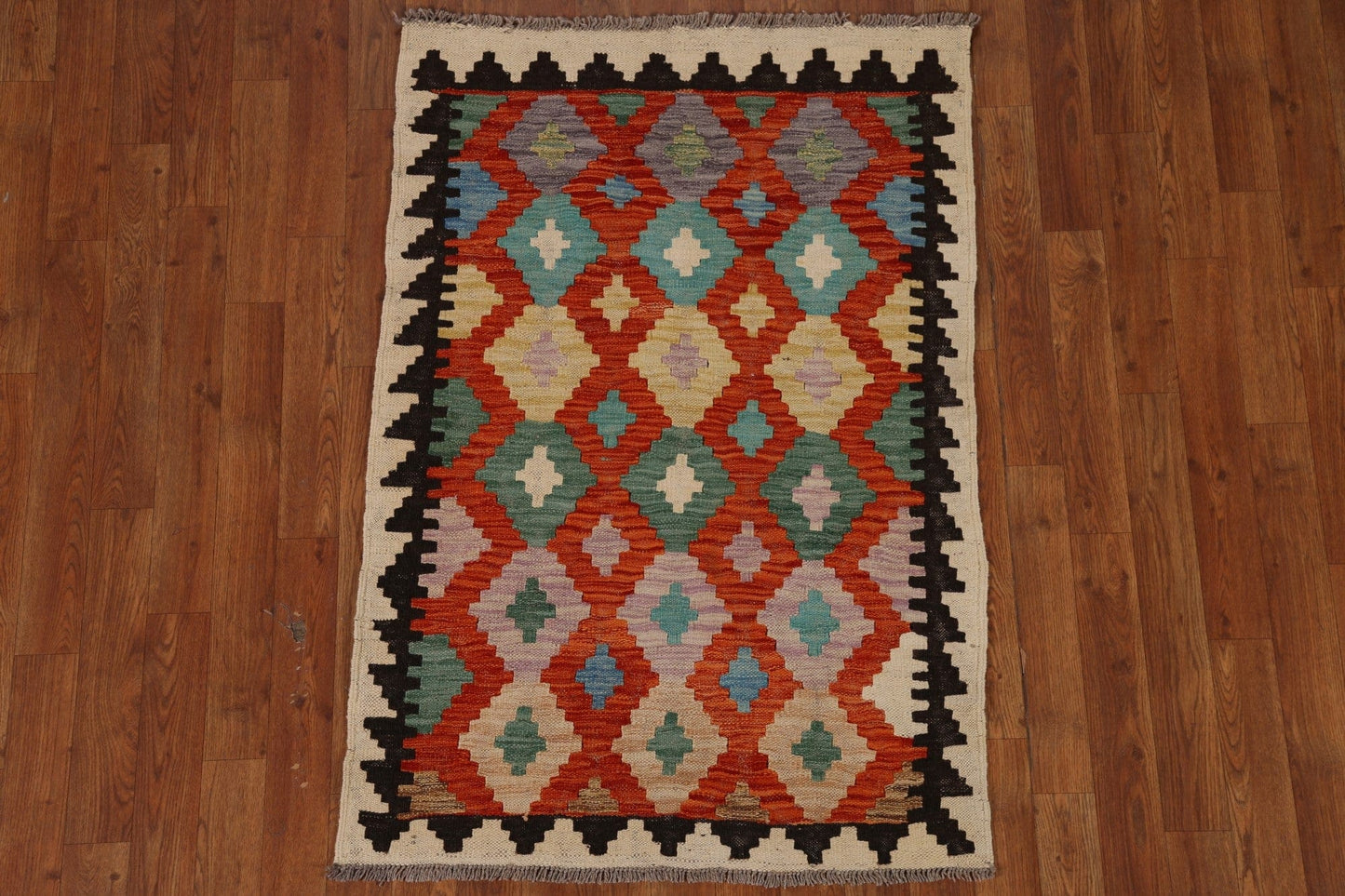 Reversible Wool Kilim Oriental Area Rug 3x4