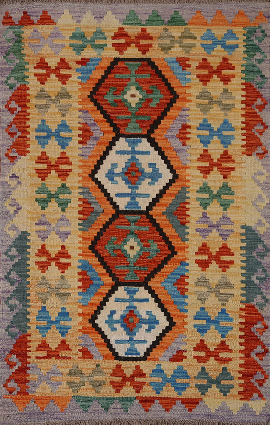 Multi-Color Kilim Oriental Area Rug 3x5