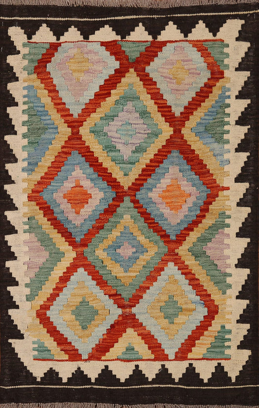 Multi-Color Kilim Oriental Area Rug 3x4