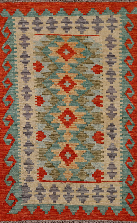 Geometric Kilim Oriental Area Rug 3x4