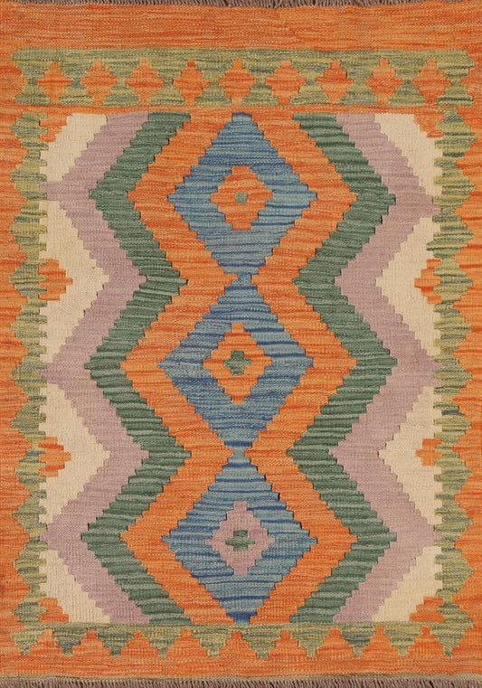 Geometric Kilim Oriental Area Rug 3x4