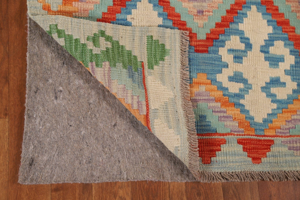 Colorful Geometric Kilim Oriental Wool Rug 3x4