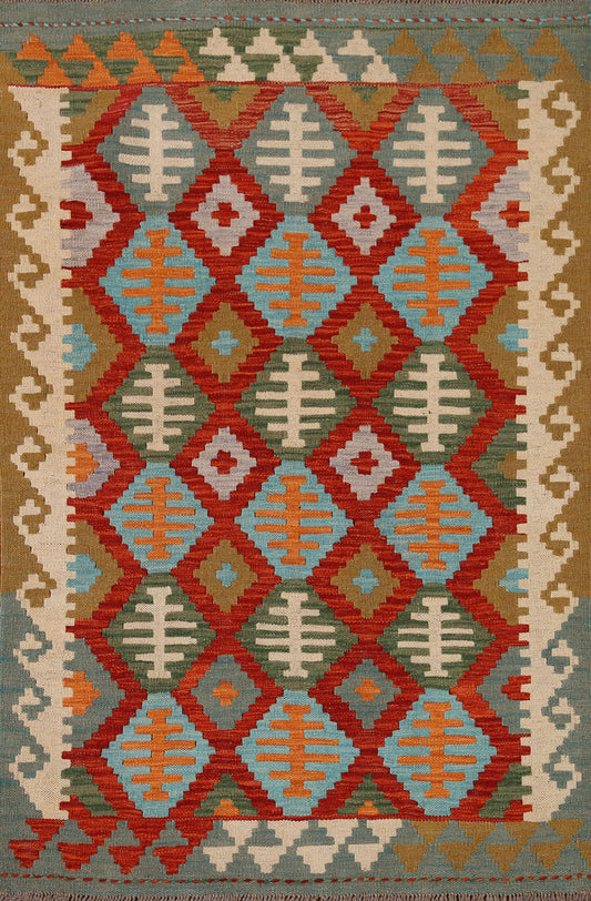 Multi-Color Kilim Oriental Area Rug 3x5