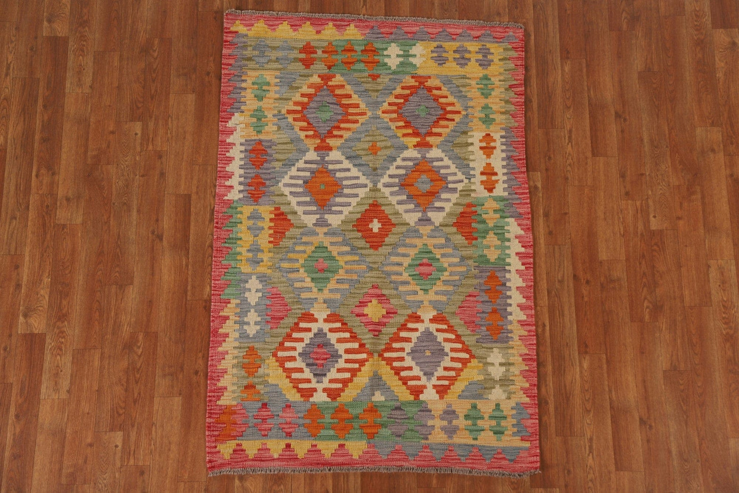 Multi-Color Kilim Geometric Area Rug 3x5