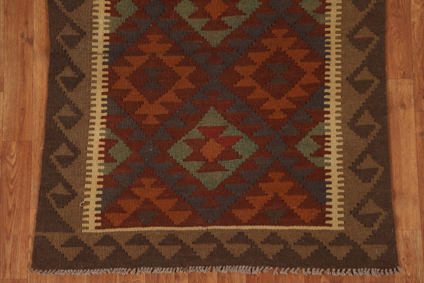 Hand-Woven Wool Kilim Oriental Area Rug 3x5