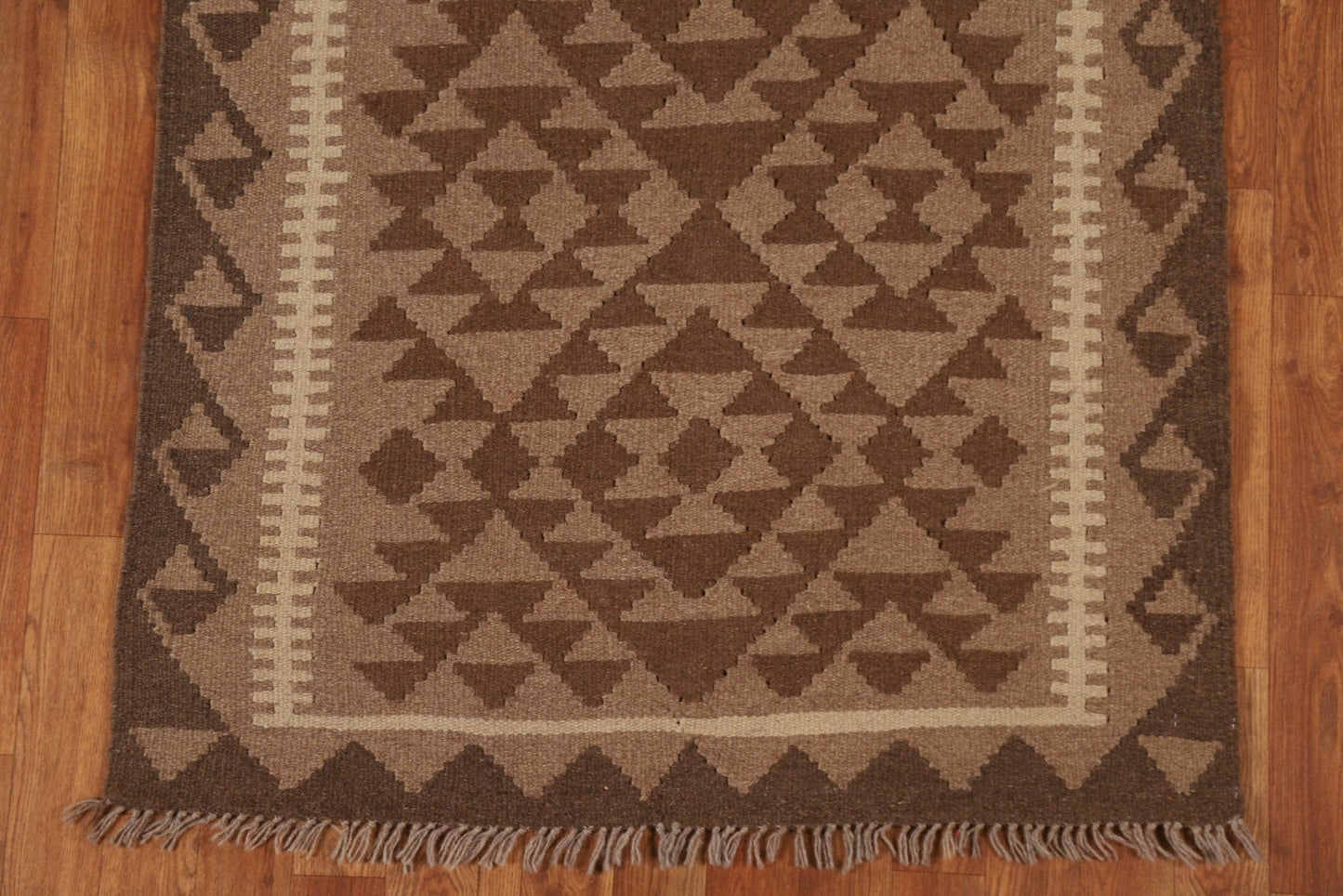 Brown Geometric Kilim Oriental Area Rug 3x5