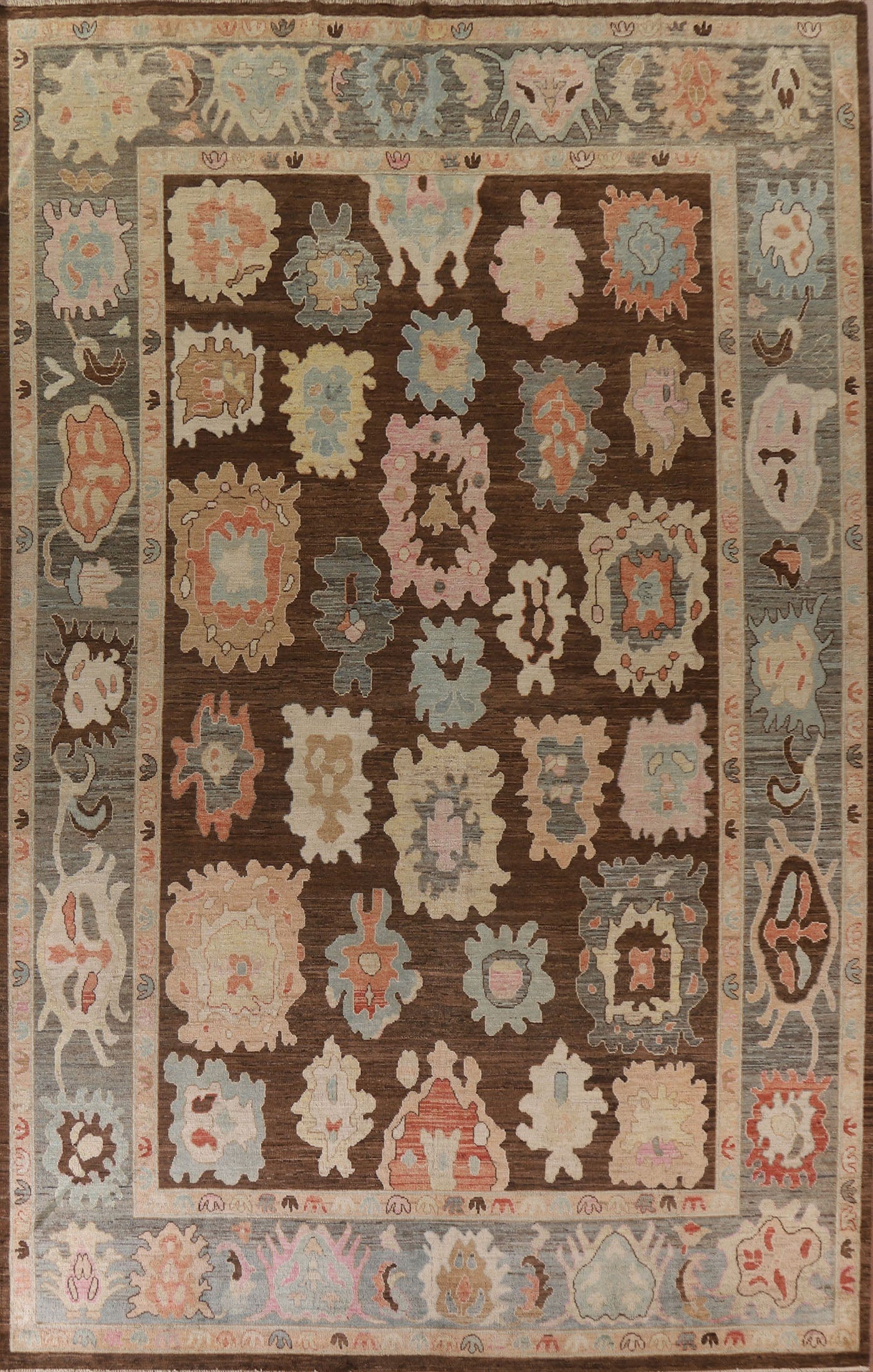 Vegetable Dye Oushak Turkish Large Area Rug 10x14